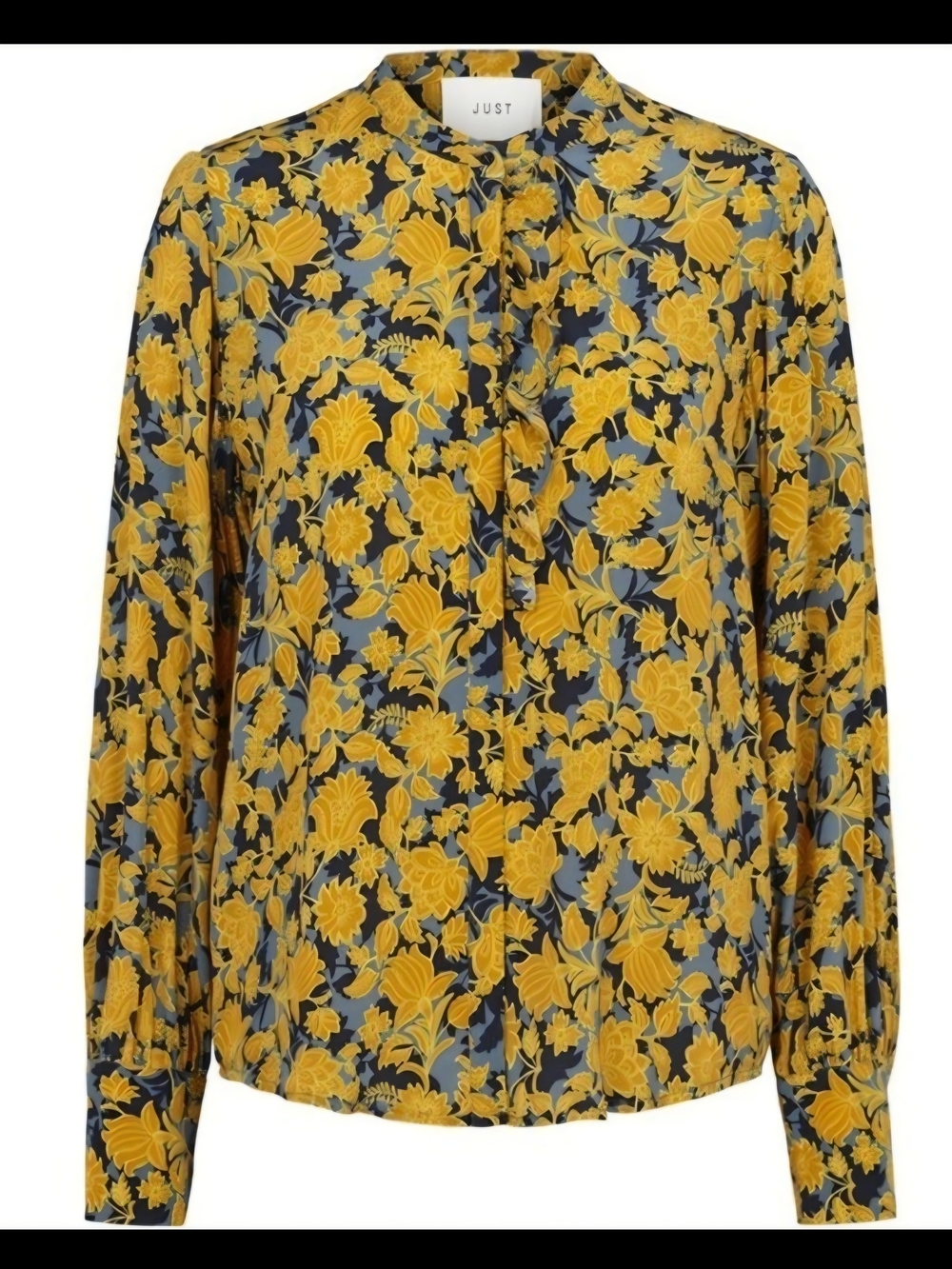 Just Female Size Small "Tanner" Yellow Floral Long Sleeve Button Down Blouse Top